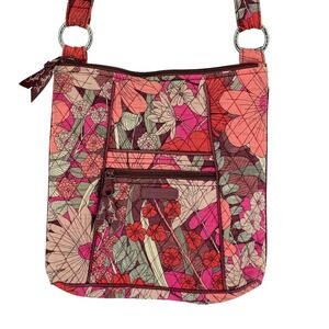 Vera Bradley Bohemian Blooms Floral Quilted Cotton Crossbody Bag Pink Plum